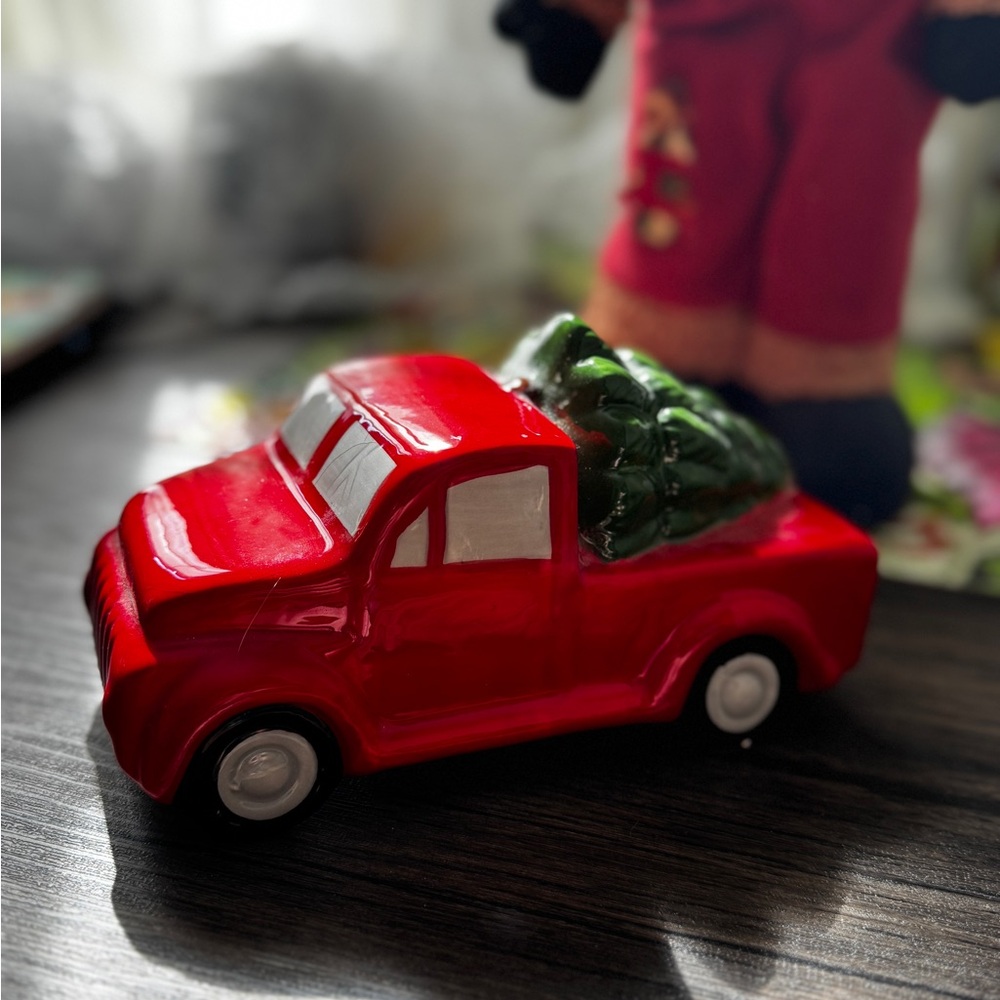 Red Ceramic Holiday Truck